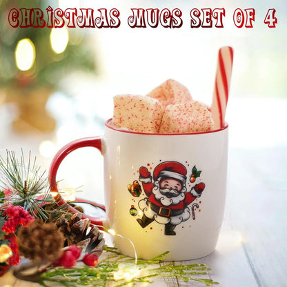 Christmas Gifts for Ceramic Mugs, Christmas Santa Claus Themed Mugs Gifts, Christmas Birthday Gifts for Men Women Teacher Coworker Friends, White 11 Fl Oz Coffee Mugs Ceramic Mug Tea Cup