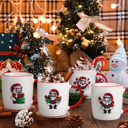 Christmas Gifts for Ceramic Mugs, Christmas Santa Claus Themed Mugs Gifts, Christmas Birthday Gifts for Men Women Teacher Coworker Friends, White 11 Fl Oz Coffee Mugs Ceramic Mug Tea Cup